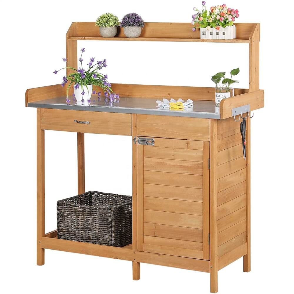 Outdoor Furniture Wood - Stół roboczy z litego drewna do